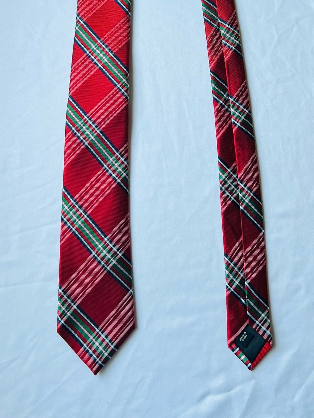 Pronto Uomo Men’s Red Plaid Tartan Necktie 59” Holiday Christmas NWT $59.99
